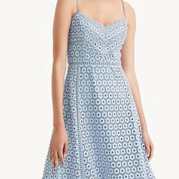 NWOT J. Crew Coral Daisy Lace Midi Dress - Picture 4 of 4